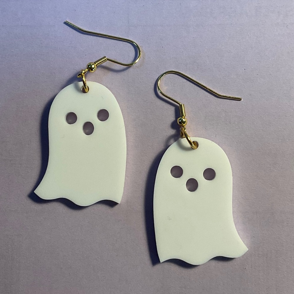 Acrylic white ghost earrings